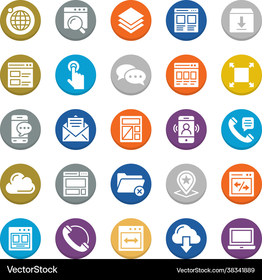 Web design and development round icons 2 Vector Image