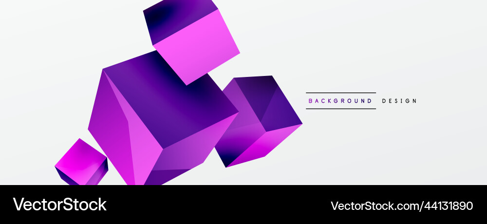 3d cubes abstract background composition Vector Image