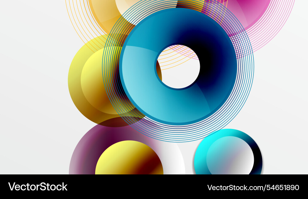 Abstract composition of overlapping circles Vector Image