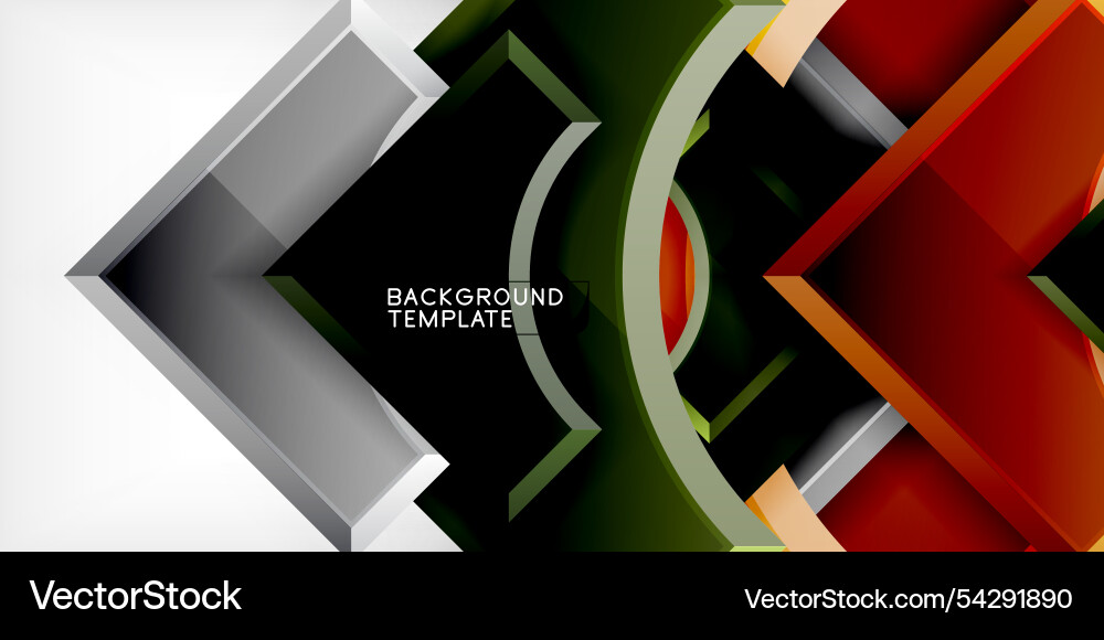 Arrow with round elements color geometric shapes Vector Image