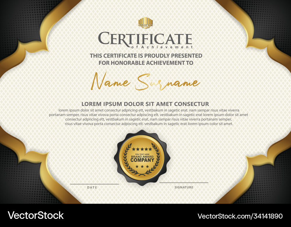 Certificate template with dynamic and futuristic Vector Image