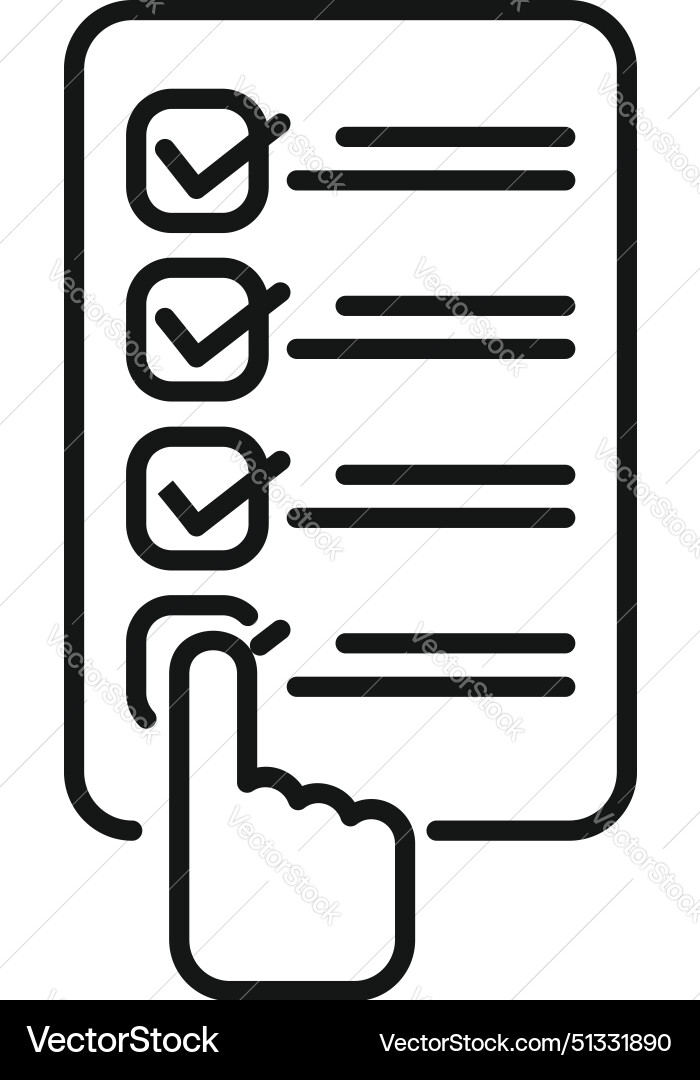 Checklist icon with hand cursor vector image