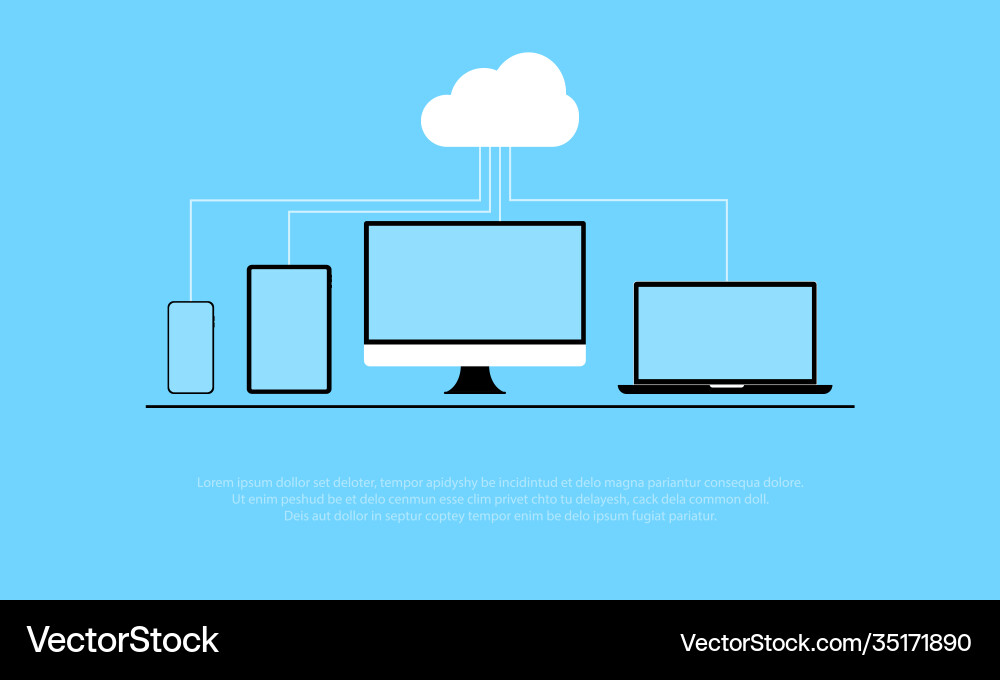 Cloud-Computing-Sicherheitskonzept mit Computer Cloud-Computing-Sicherheitskonzept mit Computer vektorbild