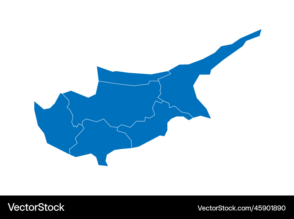 Cyprus political map of administrative divisions Cyprus political map of administrative divisions vector image