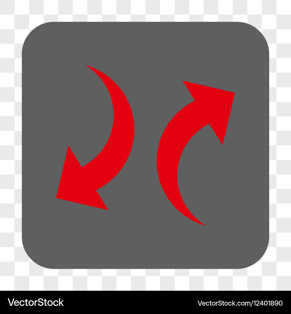 Exchange arrows rounded square button vector image