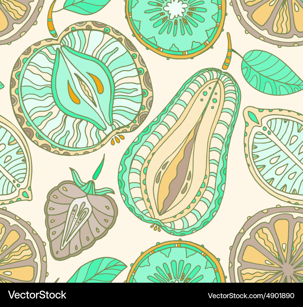 Fruits Pattern Abstract Background vector image