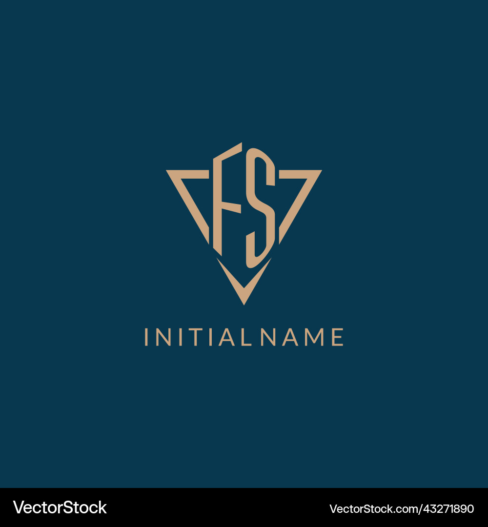 Fs logo initials triangle shape style creative vector image