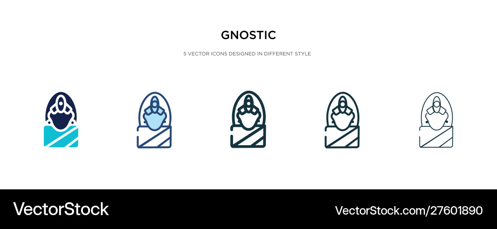 Gnostic icon in different style two colored vector image