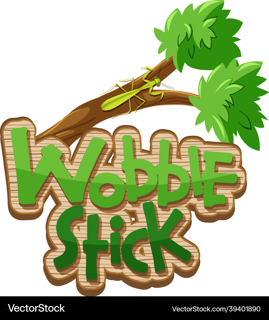 Mantis cartoon character with wobble stick font Mantis cartoon character with wobble stick font Vector Image