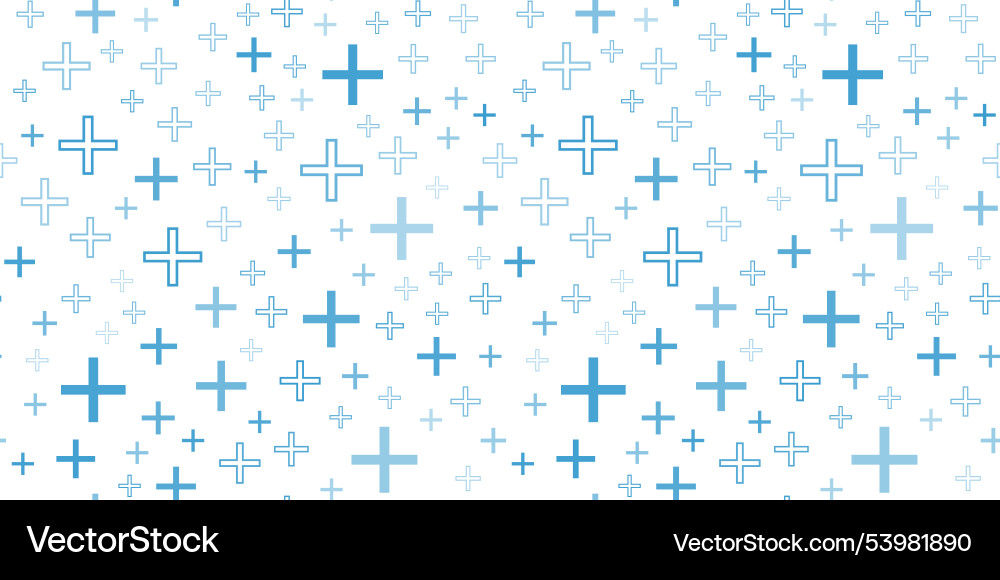 Medical seamless pattern with blue cross on white Medical seamless pattern with blue cross on white vector image