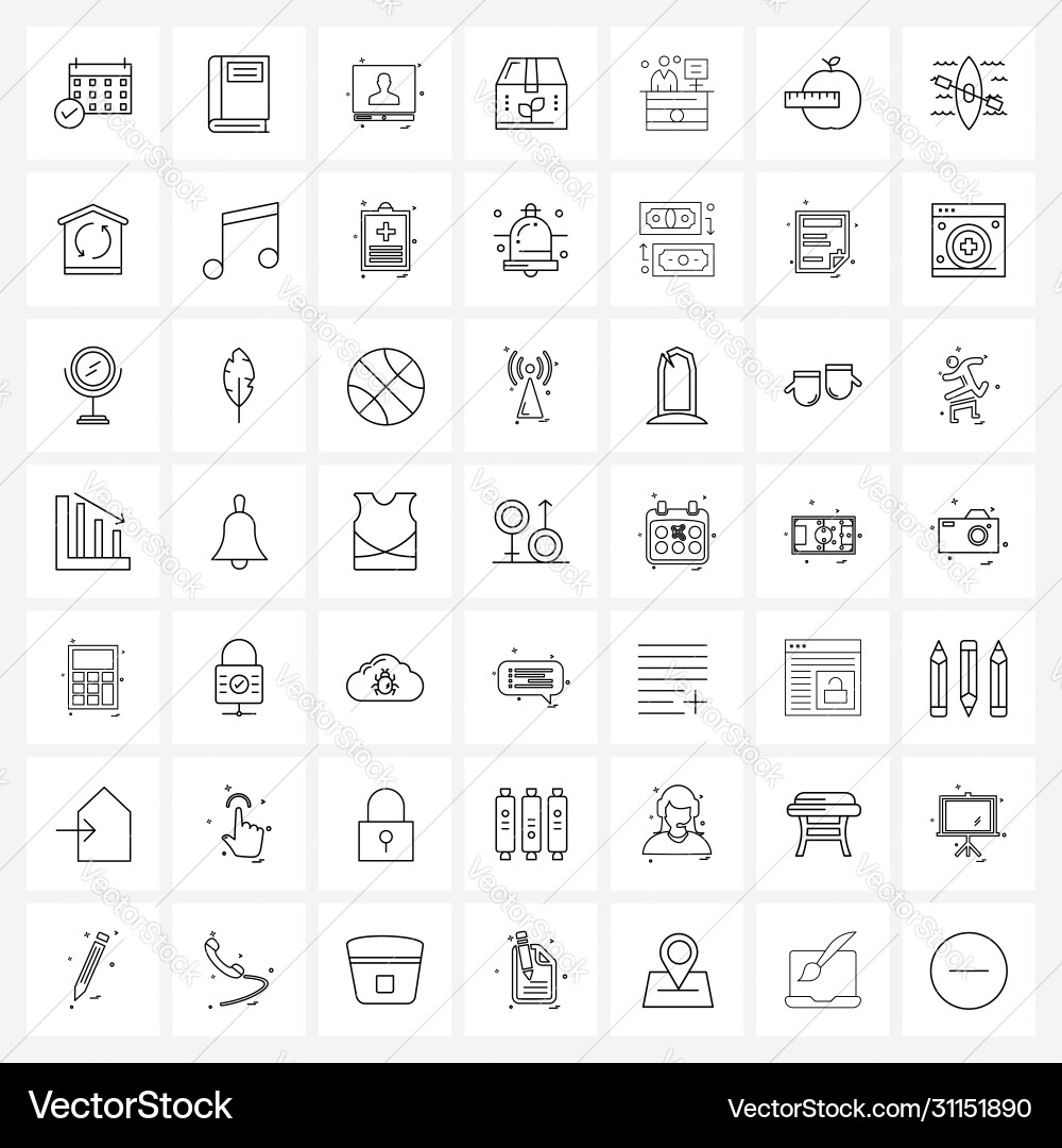 Modern line 49 simple icons reception vector image