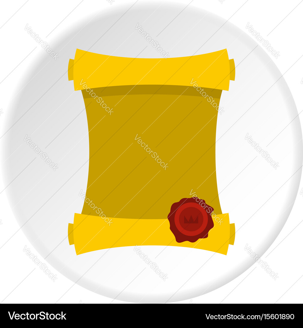 Old paper scroll icon circle vector image