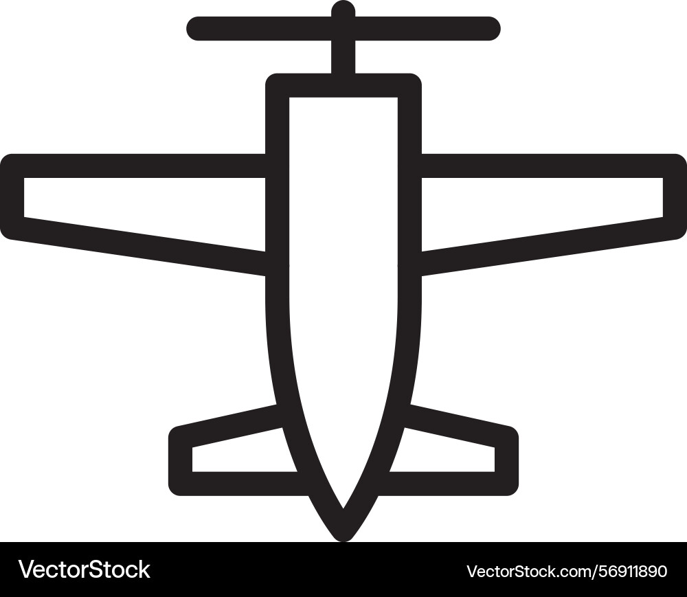 Propeller plane linear style icon design Vector Image