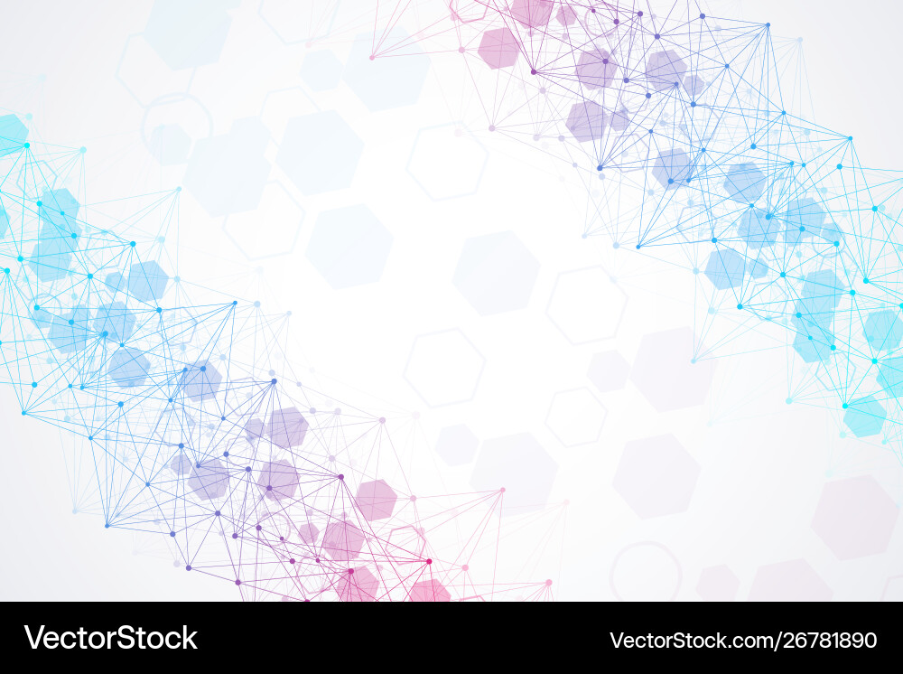 Science network pattern connecting lines and dots Vector Image