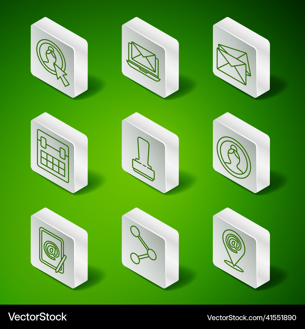 Set line location and mail e-mail share Set line location and mail e-mail share vector image