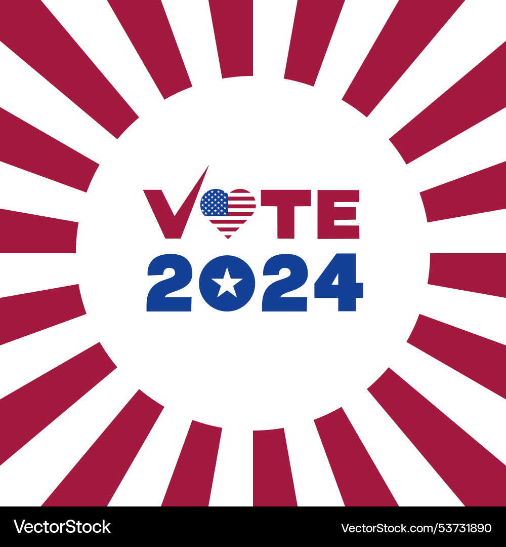 Sunburst circular design with vote text Sunburst circular design with vote text Vector Image