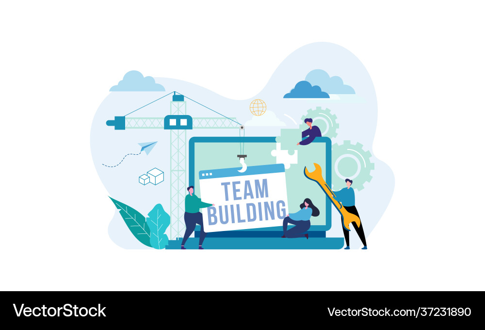 Team building teamwork management Royalty Free Vector Image