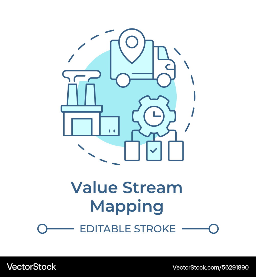 Value Stream Mapping Icon Vector Image