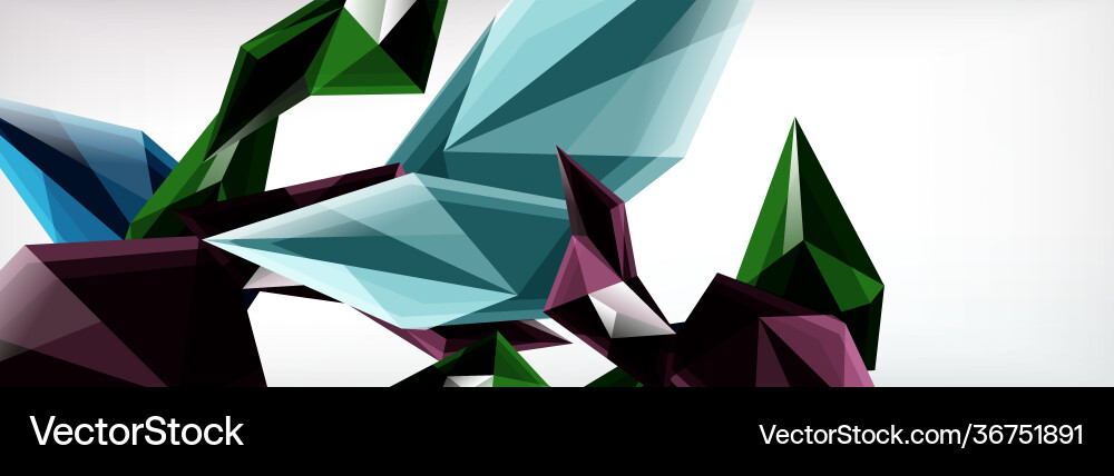 3d triangles and pyramids abstract vector image