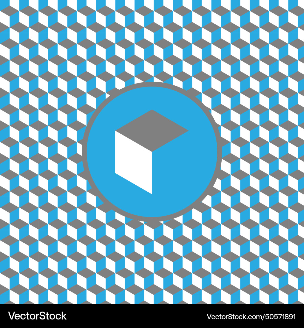 Blue cube pattern background vector image