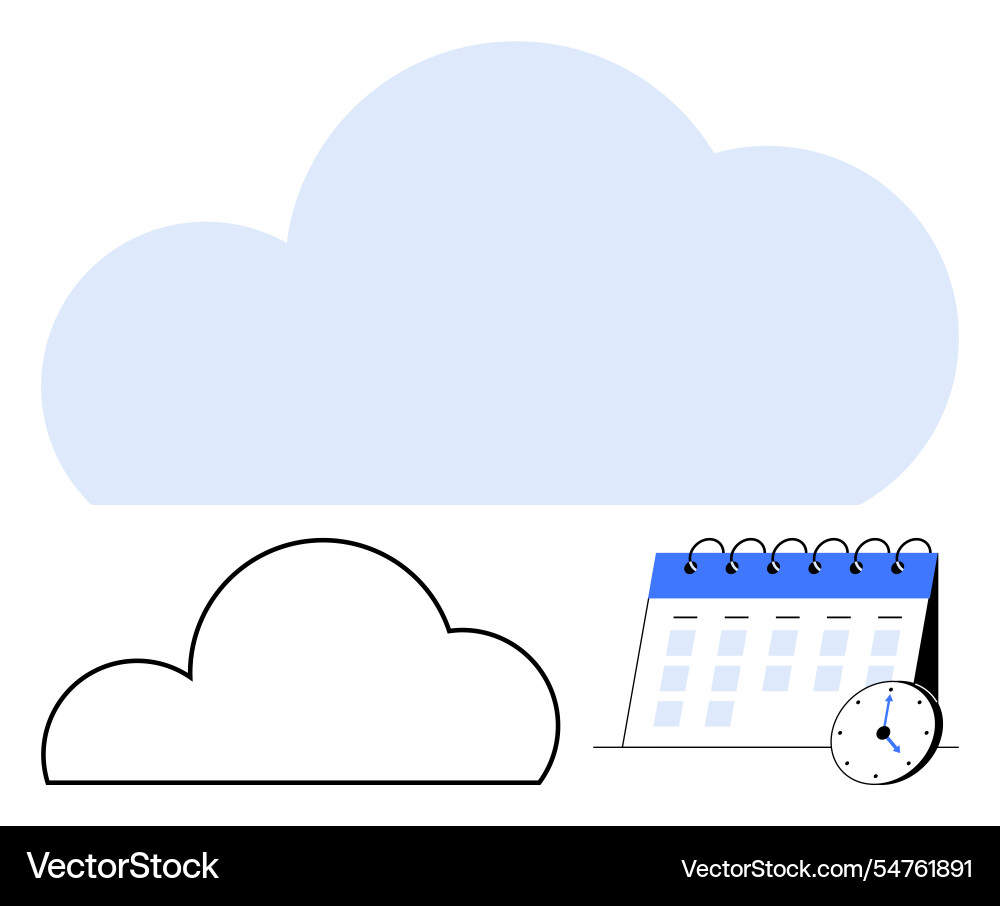 Cloud computing service calendar with time Cloud computing service calendar with time vector image