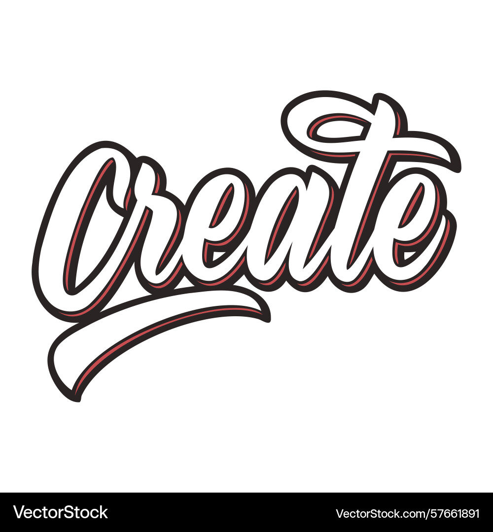Create outline script lettering Vector Image