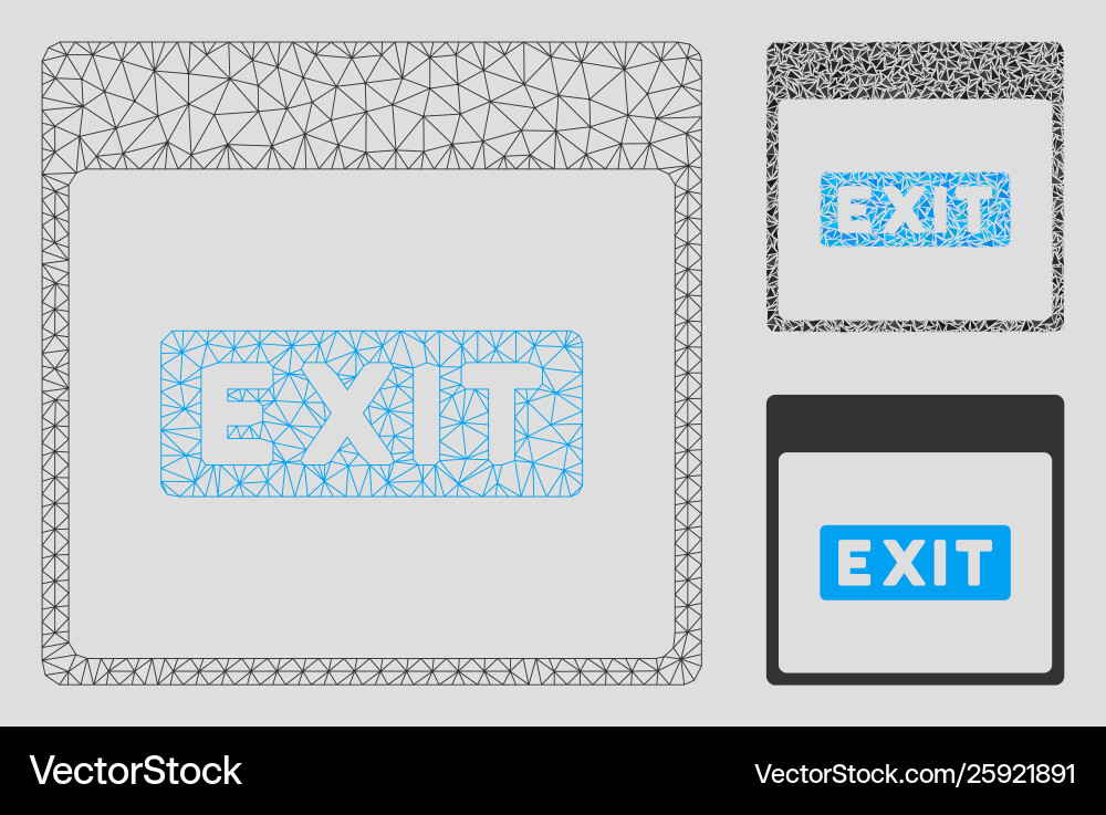 Exit caption calendar page mesh network Exit caption calendar page mesh network vector image