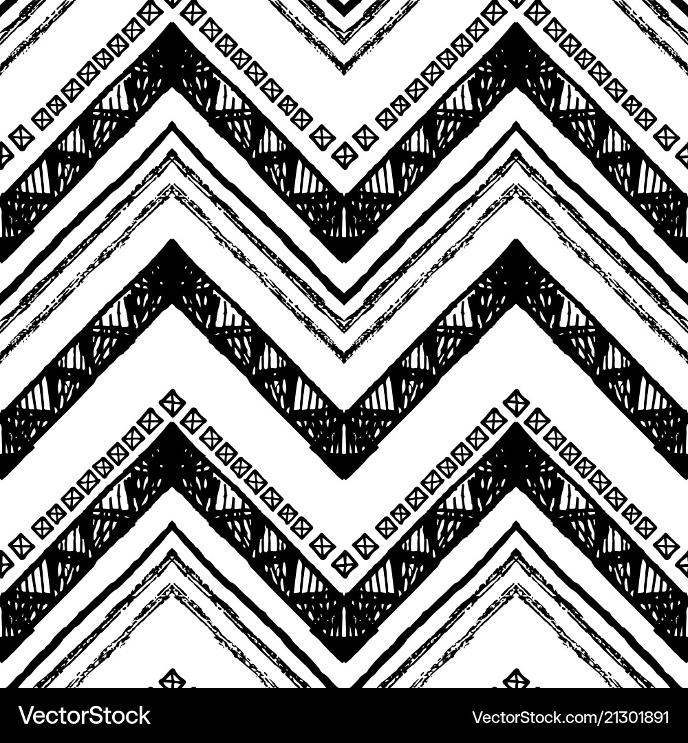 Hand drawn pattern zigzag and stripe line Hand drawn pattern zigzag and stripe line vector image