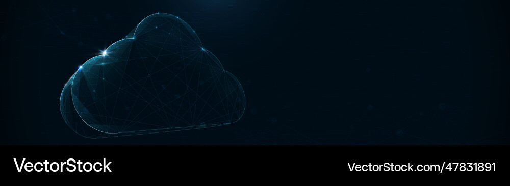 Low polygonal wireframe style cloud data Low polygonal wireframe style cloud data vector image