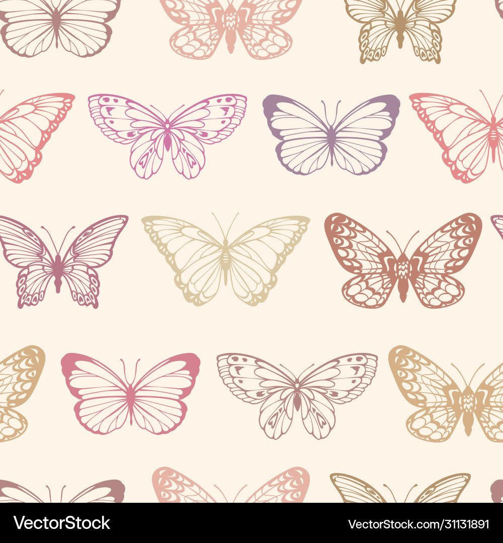 Pattern with butterflies in retro style Pattern with butterflies in retro style vector image