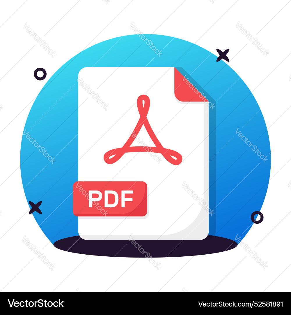 Pdf file format flat icon design ready Vector Image