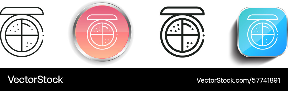 Powder icon thin linear regular and button style Powder icon thin linear regular and button style vector image