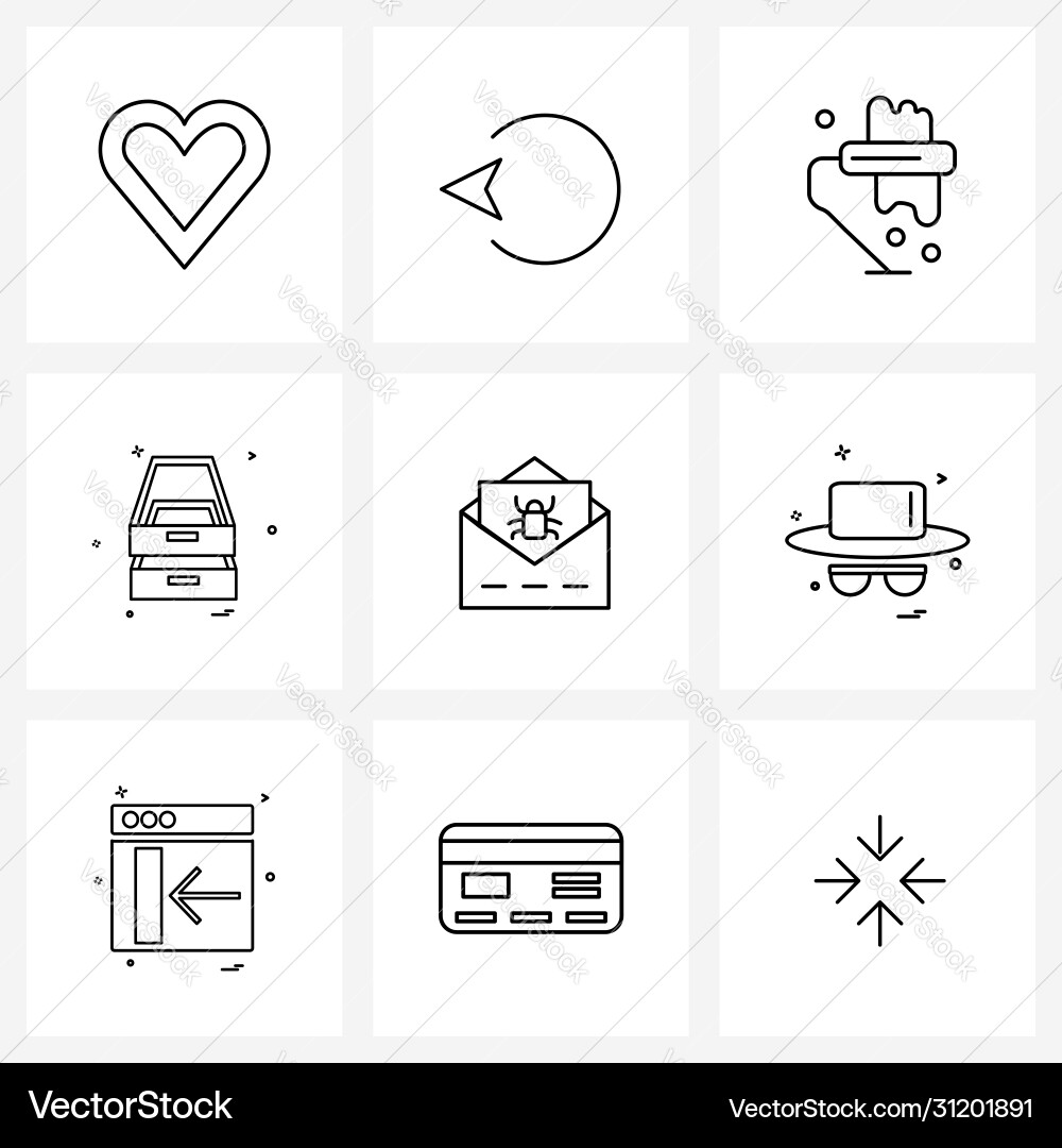Set 9 ui icons and symbols for inbox artist vector image