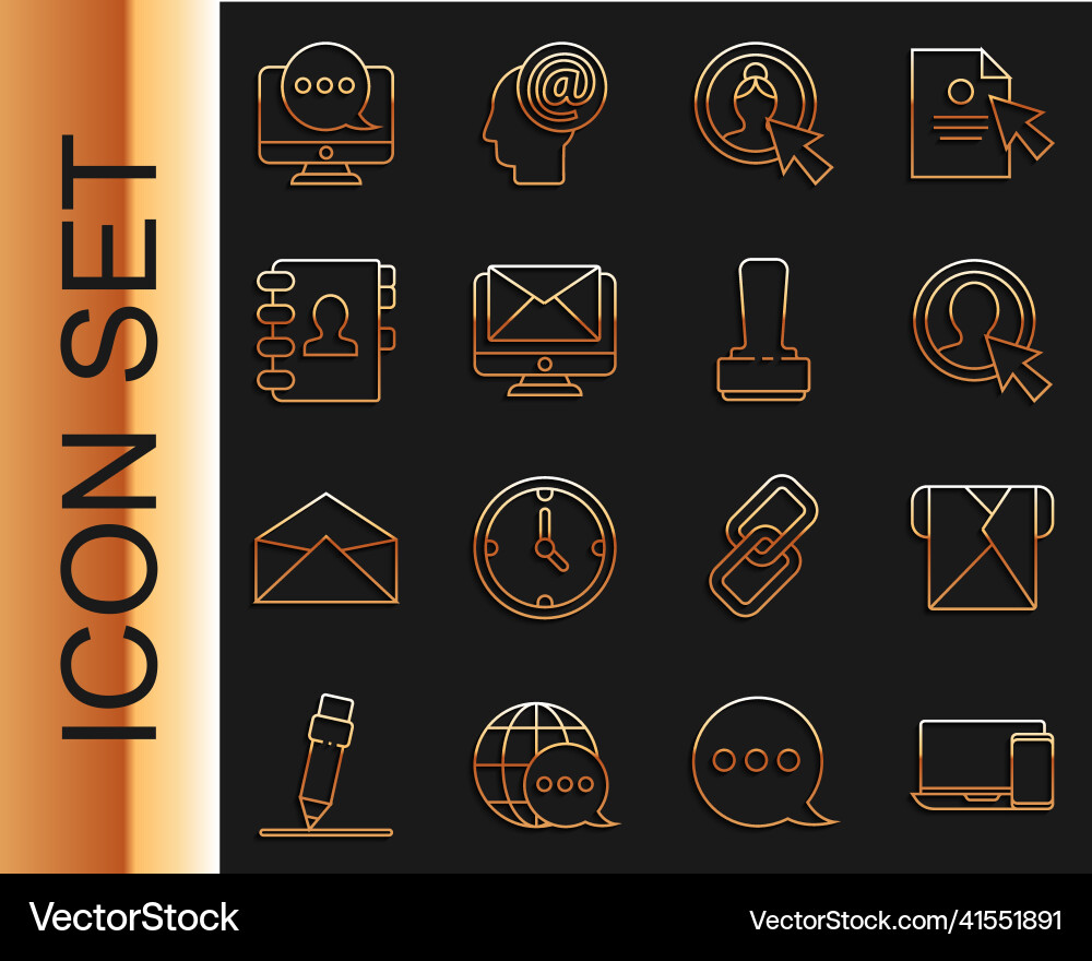Set line monitor and phone envelope create Set line monitor and phone envelope create vector image