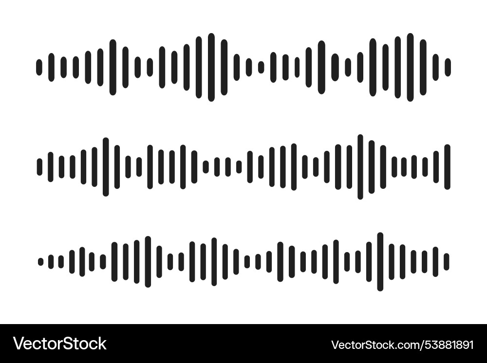 Set sound wave or voice message waveform Vector Image