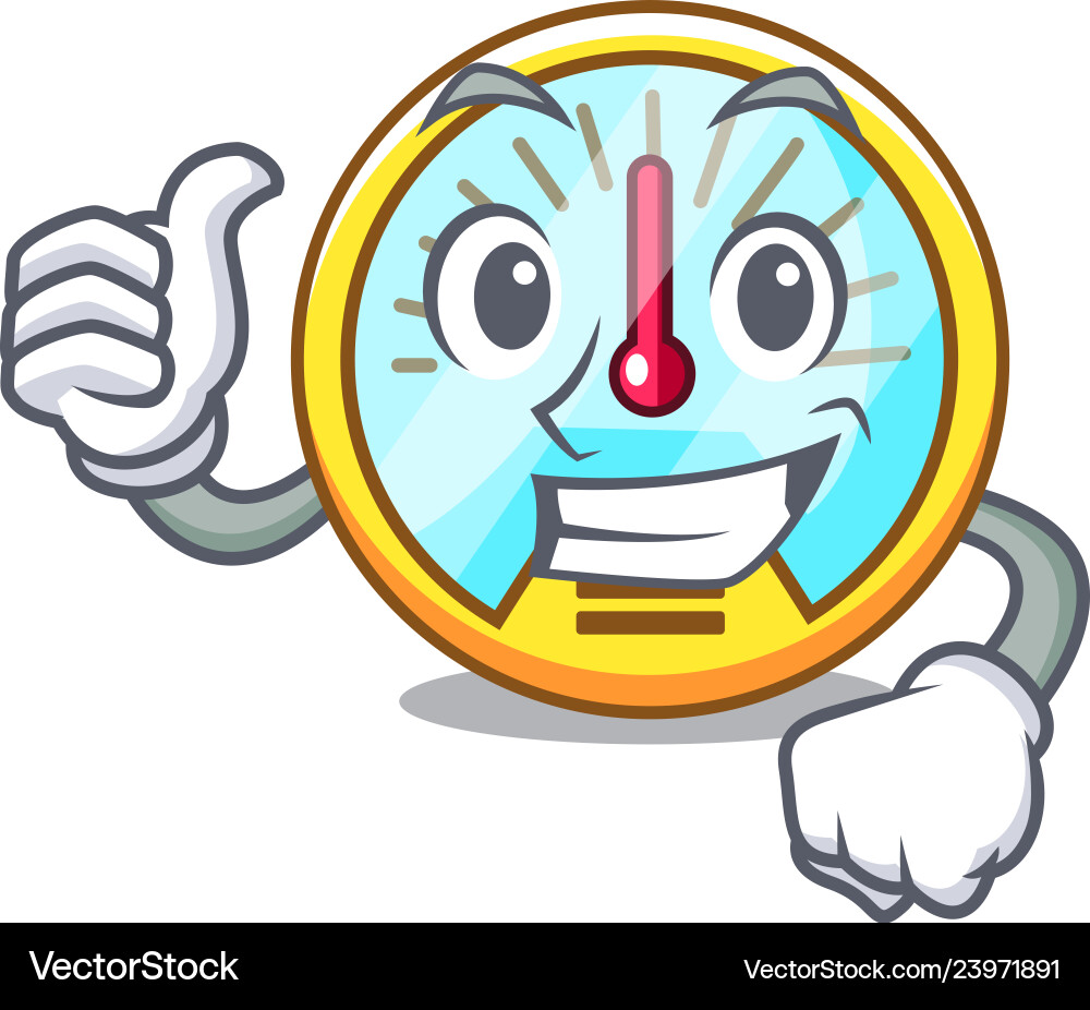 Thumbs up speedometer is displayed in character Thumbs up speedometer is displayed in character vector image