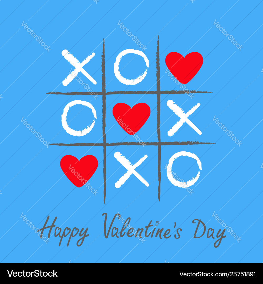 Tic tac toe game with criss cross and three red Tic tac toe game with criss cross and three red vector image