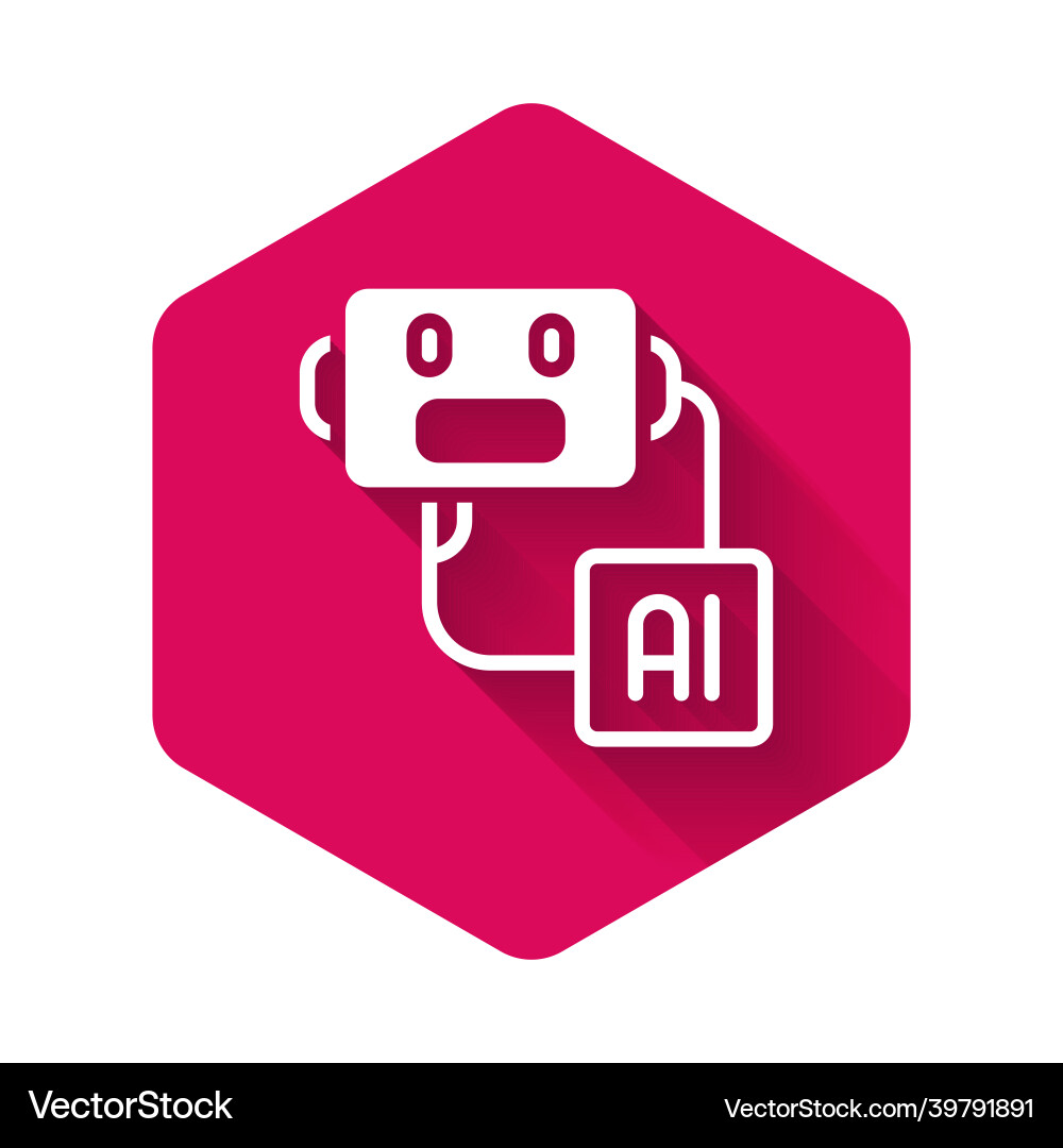 White artificial intelligence robot icon isolated White artificial intelligence robot icon isolated vector image
