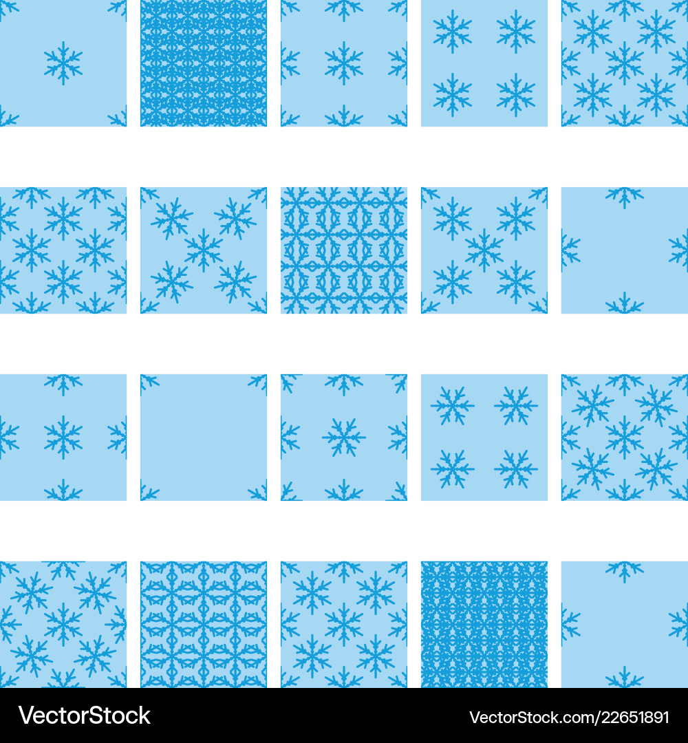 Winter Snowflake Seamless Set Royalty Free Vector Image