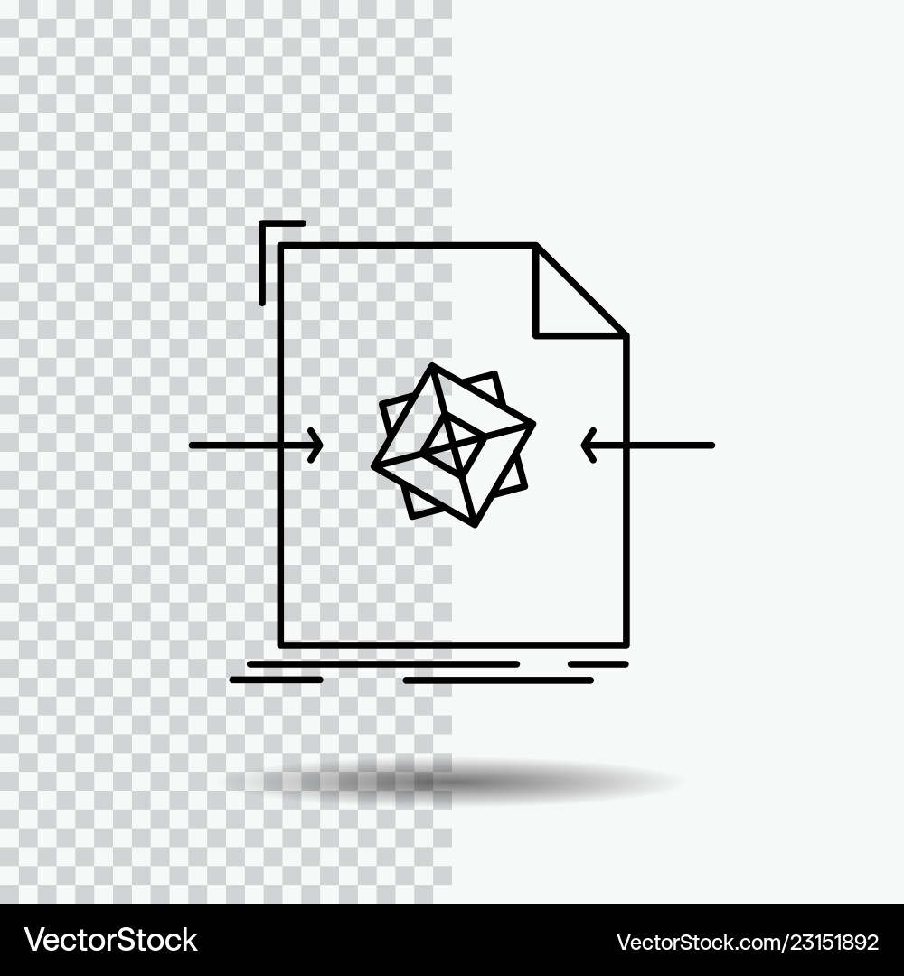 3d document file object processing line icon 3d document file object processing line icon vector image