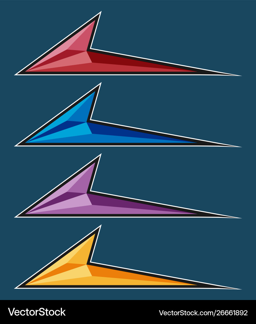 Abstract arrow shape polygon set Vector Image