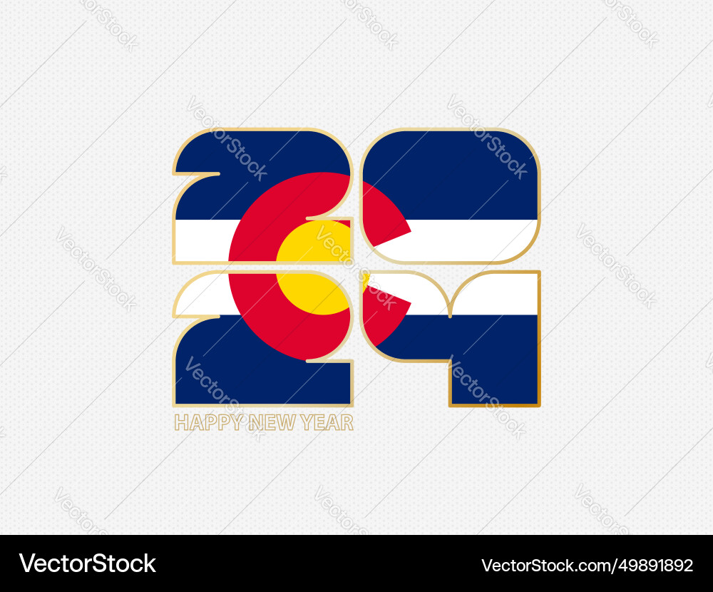 Abstract numbers 2024 with flag of colorado Vector Image