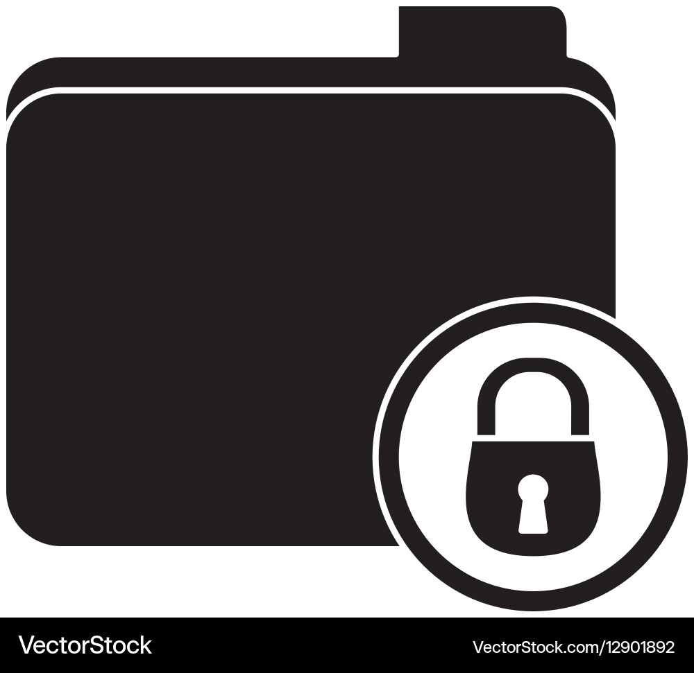 Black file data center security vector image
