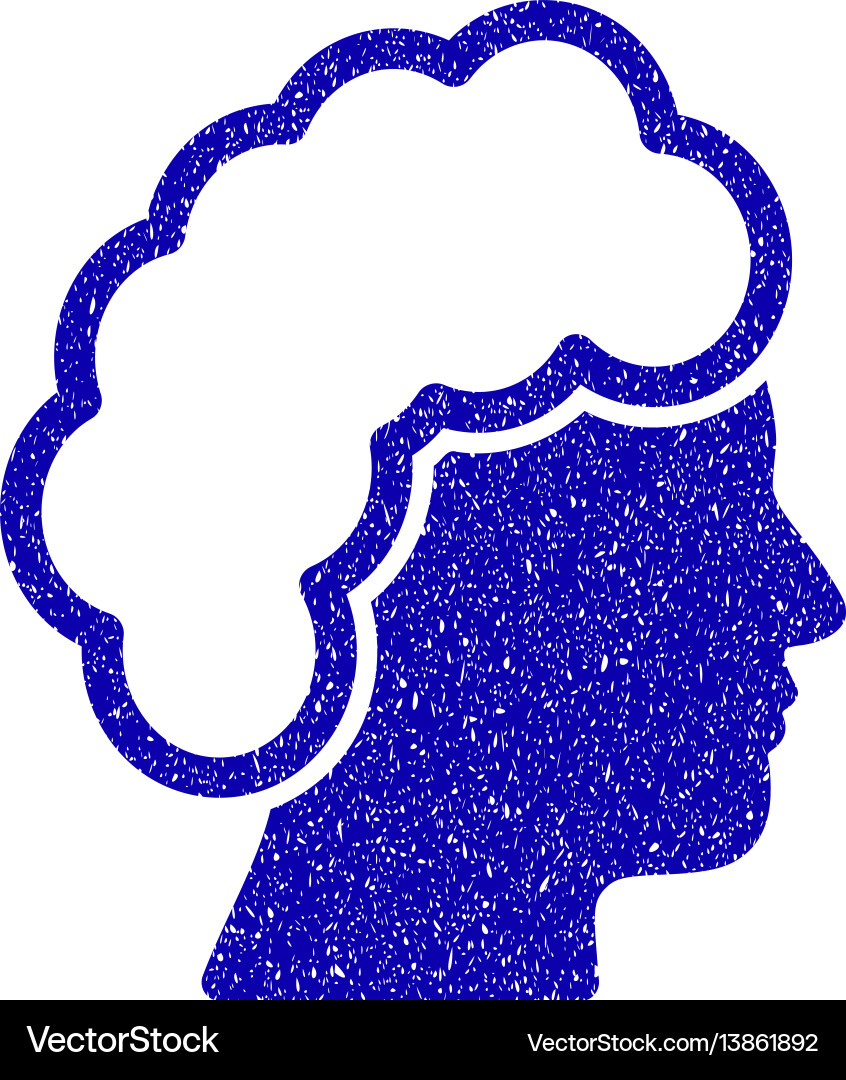 Blonde profile icon grunge watermark Vector Image