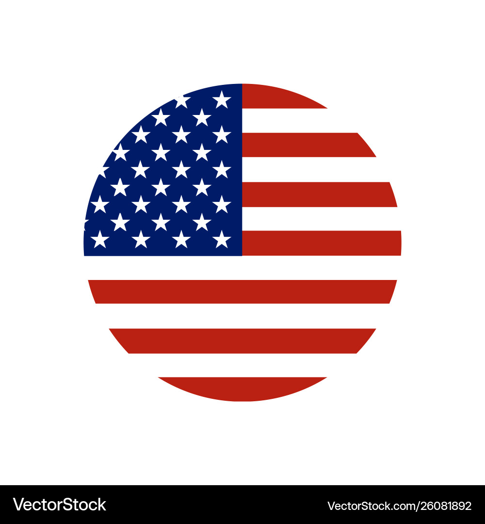 Circle button icon national flag the united Circle button icon national flag the united vector image