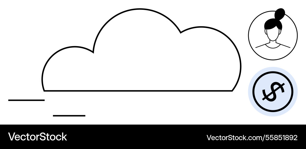 Cloud storage concept with user profile and cost Vector Image
