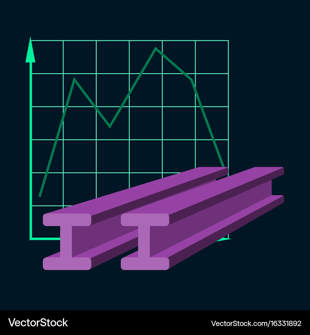 Flat icon on stylish background falling graph vector image