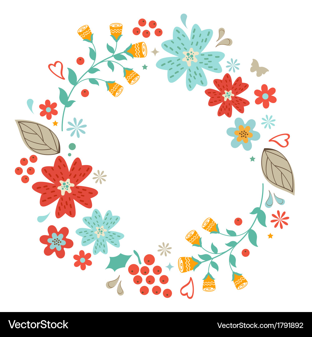 Floral Wreath Vector Image