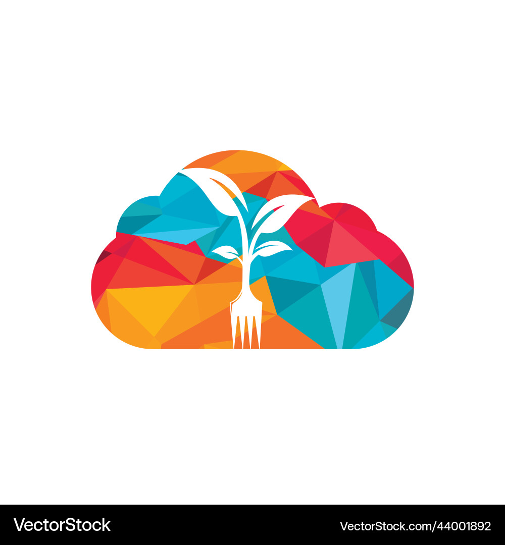 Fork tree logo design Fork tree logo design Vector Image