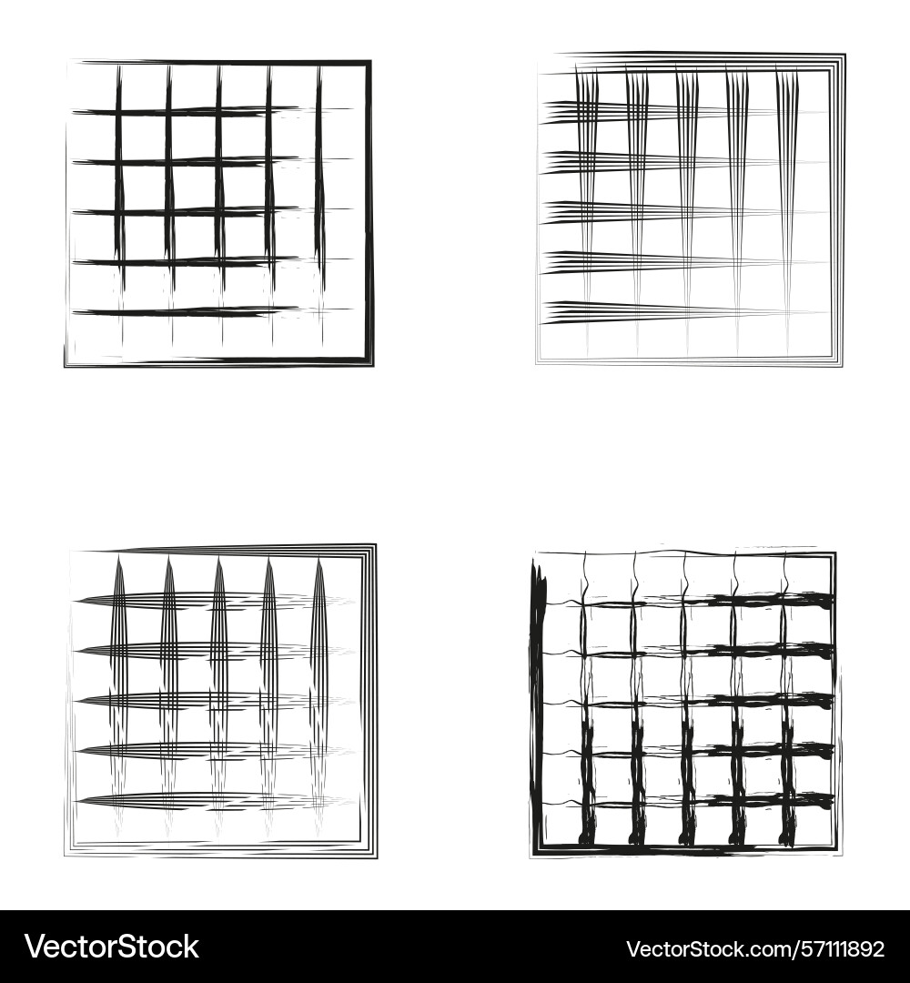Four square grids geometric mesh icon black net Four square grids geometric mesh icon black net vector image